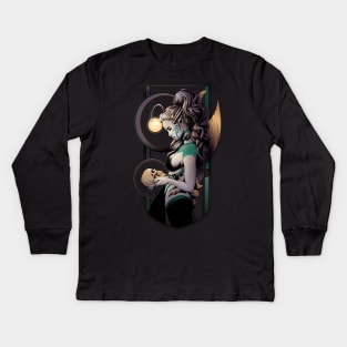 Anglerfish Mermaid Holding Skull - From the Depths Kids Long Sleeve T-Shirt